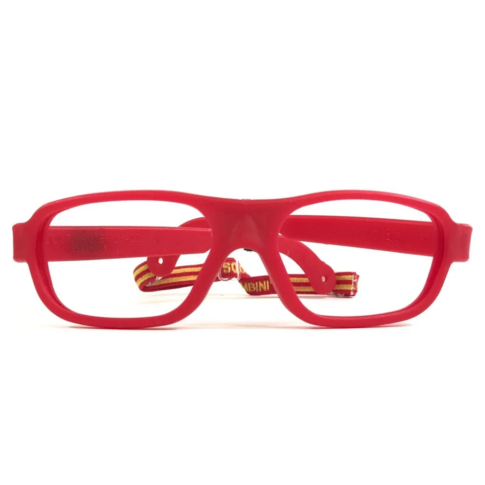 Solo Bambini Eyeglasses Frames SCOUTMASTER Red Rectangle Rubberized 55-22-140